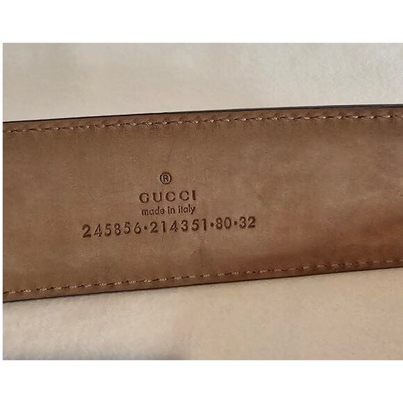 Gucci Red Guccissima Leather Heart Buckle Size 80cm/32 in - Picture 5 of 9
